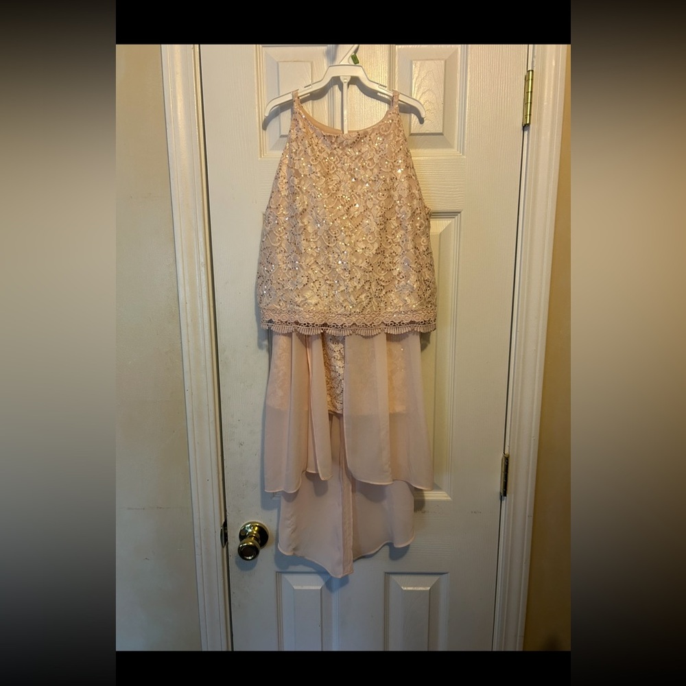 Rose Pink Big Girls👧🏻2 Pc Sequin Embellished Soutache Top Skirt Set Sz 16